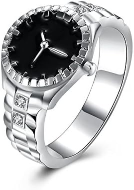 2023 Женски Мъжки Кварцов Аналогов Часовник с Циферблат Promise Ring за Дъщеря си (Сребро, Един размер)