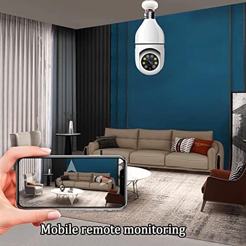 Безжична камера с крушка GUBKNWX, Помещение за сигурност 1080p / 2,4 Ghz WiFi Smart 360 ° Панорамна Камера за наблюдение на