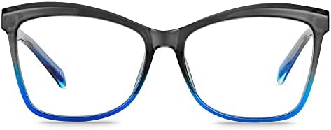 Очила REECKEY Light Blue за жени, Компютърни Очила За жени, Блокиране на Синя Светлина, Големи Очила със сини Светофильтром,