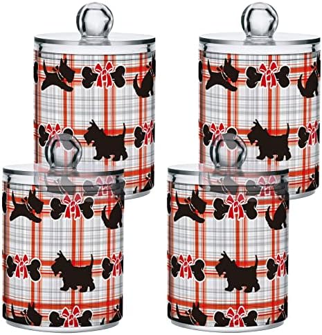 UMIRIKO Black Dog Qtip Титуляр-Опаковка за Памучни пръчки с Капаци, 2 опаковки, Аптечные Контейнери за Памучни топки 20800462