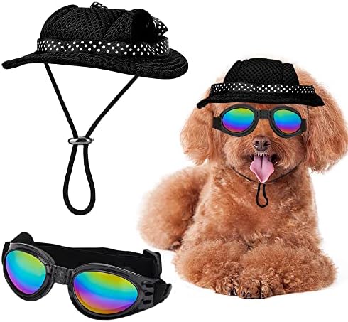 Sebaoyu Куче Шапка и Слънчеви очила и бейзболна шапка Лятна за кучета, Шапки с Козирка за домашни Кученца,