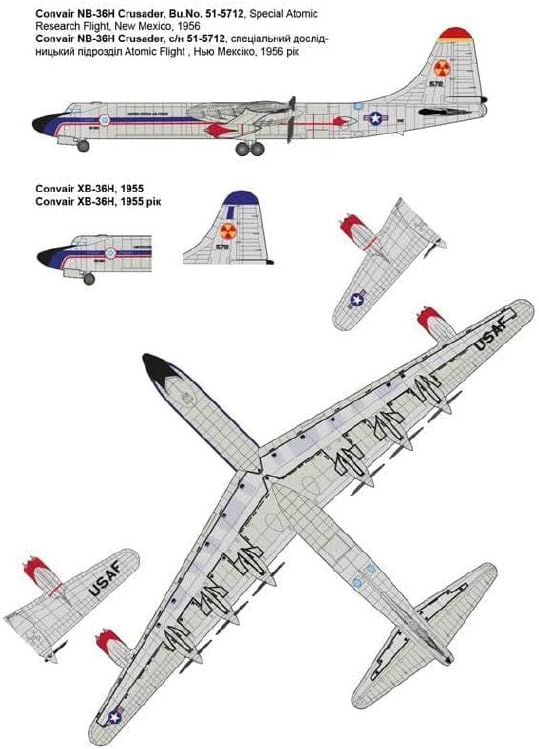 Roden RN348-1/144 Convair NB-36H Кръстоносците, Набор Мащабни пластмасови модели