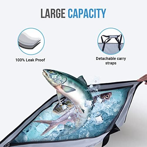 Чанти за унищожаване на риба Изолирано чанта-хладилник за риболов с удобен изземване и дръжки за носене, 3