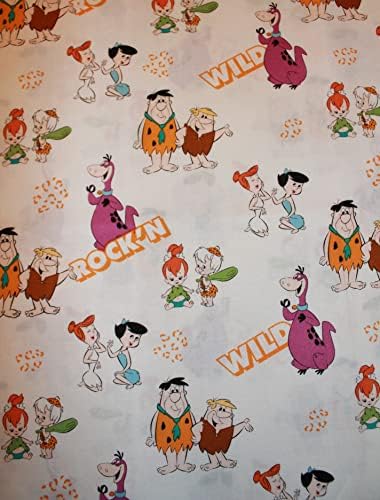 Плат Flintstone Плат Фред Флинтстоун & Characters Плат Rock ' n Wild, добре продаваният The Fat Quarter (18
