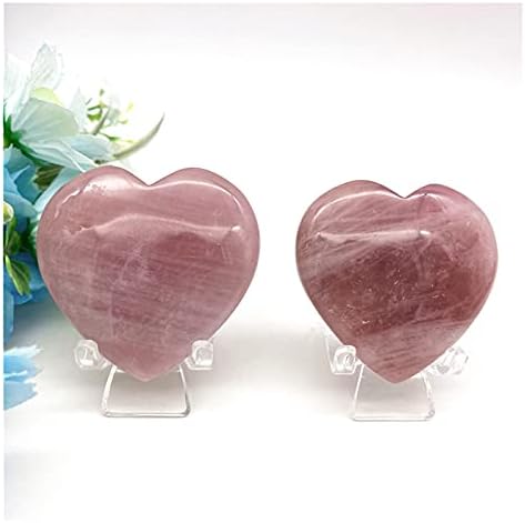 HEEQING AE216 1 бр. Натурален Виолетово Розов Кристал във Формата На Сърце Проба Изцеление Полиран Камък Скъпоценни
