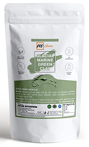 mGanna Естествена Ледена морска зелена глина за Маски за лице, Кремове, Потребителите, Меки пилинг и ексфолианти,
