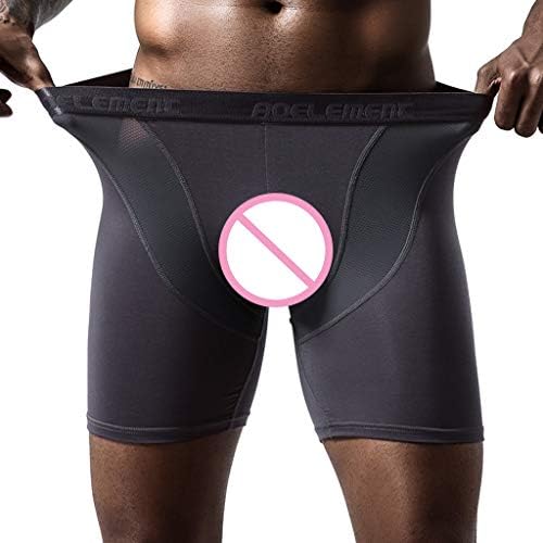 Къси Панталони-Боксерки За Мъже, Дишащи Бързо Съхнещи Секси Ластични Спортни Дълги Тънки Плоски Мъжки Панталони, Мъжки Меки