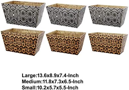 Правоъгълни кутии за съхранение Benjara с Тесен Дъно, Комплект от 6 броя, кафяви и Сиви