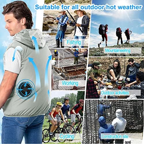 Охлаждащ жилетка NJDGF за мъже и жени - Дрехи с климатик и вентилатори, 3-Степенна Регулация, Охлаждащ Жилетка за работа в горещо време