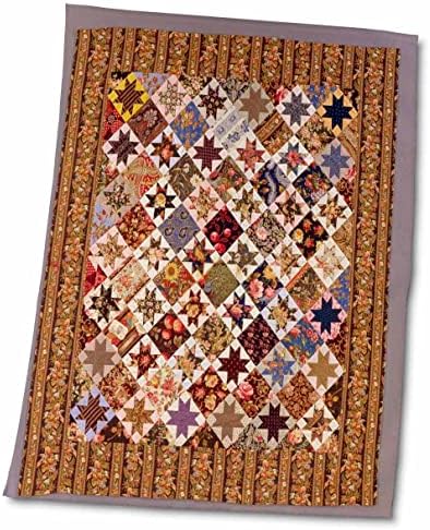 3dRose Florene - Ретро текстил - Винтажное Стеганое одеяло с принтом от Ню Джърси - Кърпи (twl-204599-1)