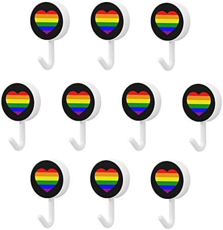 Флаг ЛГБТ Гей Прайда 10 Бр. Пластмасова Кука Прекрасно на Стената Куки Кука за Ключове за Дома на Кухненските Врати