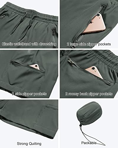 Дамски къси панталони за туризъм Pursky Cargo Леки, бързо съхнещи и С Джоб за Голф Плюс Размер