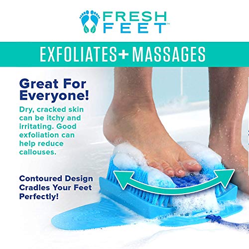 Fresh Feet - Скрубер за петите с пемза Почиства, изглажда, Ексфолира и масажи на стъпалата, не огъване на душ