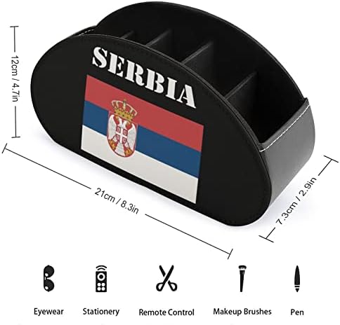 Сръбски Флаг ТЕЛЕВИЗИЯ Притежателите на Дистанционното Управление Органайзер За Грим Кутия От Изкуствена Кожа За Домашно