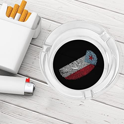 Флаг Южен Йемен Пальчиковая Стъклен Пепелник за Цигари и Пури Класически Кръгли Пепелници от Прозрачен Кристал