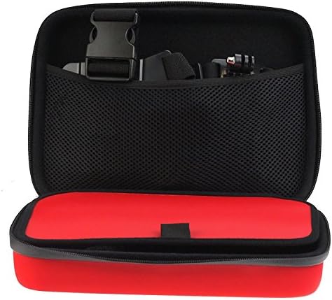 Navitech Червен Удароустойчив Твърд калъф за съхранение, съвместими с екшън камера Sports Cam HD 1080p
