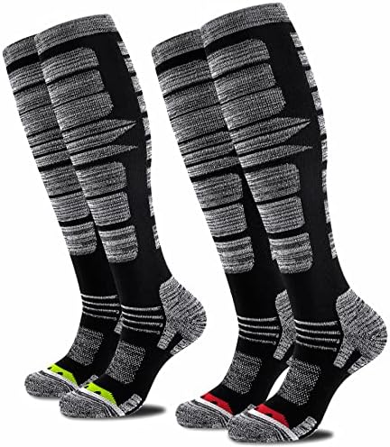 ACTINPUT / 2/3 опаковки Зимни Ски чорапи за мъже и жени, Сноубордические чорапи за ски, Топлите Термоноски до коляното за студено