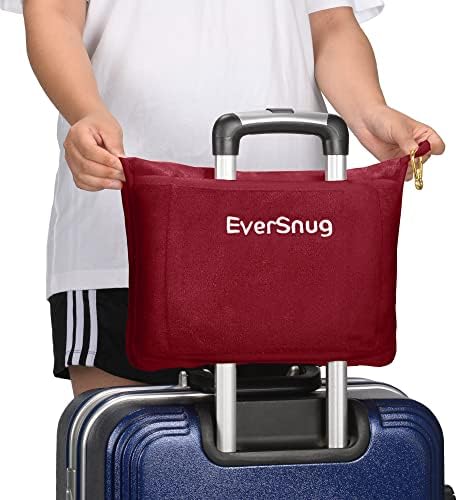Комплект завивки и възглавници, EverSnug за пътуване – стоки от първа необходимост за пътуване в самолет, с Мека кожена чанта-Калъфка за жени и деца | Цвят Включва Бордо