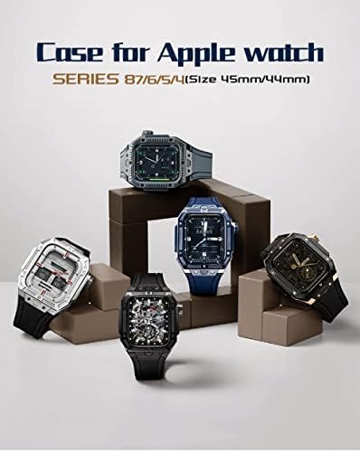 INANIR Луксозен Комплект модификация за Носене Каишка за Apple Watch 8 7 45 мм, Стоманена Каишка За iwatch