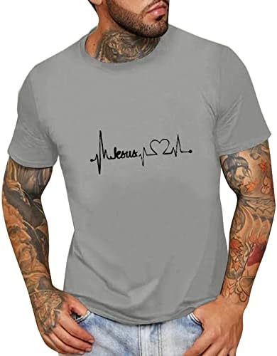 HDDK/ Мъжки Летни тениски с къс ръкав, Забавен Графичен Принт, Базова тениска с кръгло деколте, Ежедневни Свободна Модна Тениска За Тренировки, Върхове
