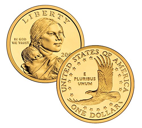 Монетен двор на САЩ с доказателство за долар индианци 2008 г. (сакагавея/Gold)