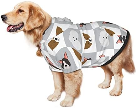 Hoody с качулка за голямо Куче Сладко-Dog-Corgi Дрехи за домашни любимци Пуловер с Шапка Мека Облекло за