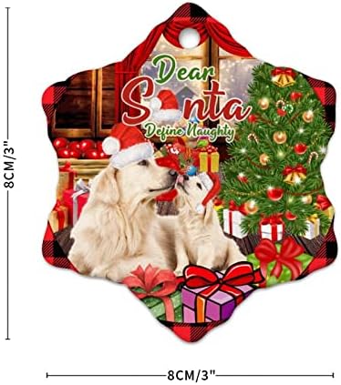 3-Инчов Потребителски Скъпи Дядо коледа Определя Палав Забавни Състезания Украса Buffalo Plaid Dog Коледни Шестиугольные Бижута