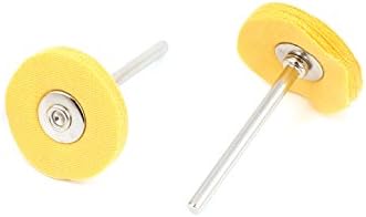 Aexit 10 бр. Абразивни Кръгове и Дискове 25 mm x 3 mm Електрическа Бормашина За Полиране на Буферна Полиране Преустановяване на колела Колелото Жълт цвят