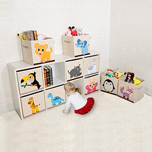 CLCROBD Сгъваеми Кутии за Съхранение на Кубчета Животни, Тъканно Кутия за Играчки/Ракла/Органайзер за Детска стая, 13 инча (Елегантен
