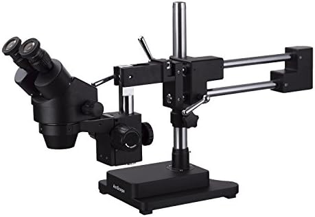 Бинокъла на Стереоскопични Увеличение на Микроскопа AmScope 3.5 X-180X с Черна Двойна Поставка за Стрели