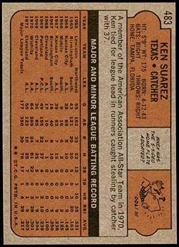 1972 Топпс 483 Кен Суарес Тексас Рейнджърс (бейзболна картичка) Ню Йорк/ Mount Рейнджърс