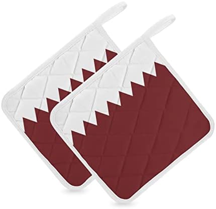 Кухненски ръкавици с Флага на Катар, Топлоустойчива Поставка за Топли Ястия, кухненски ръкавици за Готвене, Кухненски