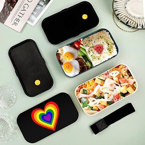 LGBT Rainbow Сърце Bento Lunch Box Херметични Контейнери за храна Bento Box с 2 Отделения за Пикник в офиса