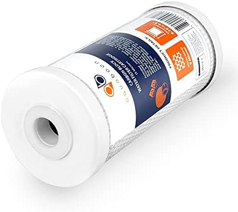 Aquaboon 6 Опаковки сменяеми касети за въглероден филтър за вода от черупката на кокосов орех с дебелина 5 микрона