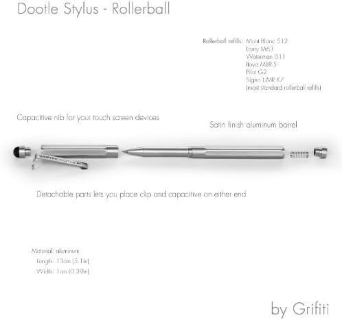 Стилус Grifiti Dootle с две ролетни топки и Емкостными Стилусами за iPhone, смартфони, таблети и iPad, Фолиа и писма, Стилус