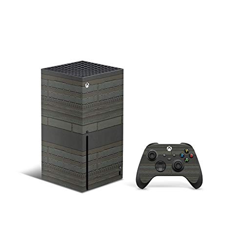 ZOOMHITSKINS, който е Съвместим за Xbox Series X Кожа, Корица Series X Skin, Сив Кожен Пластмаса Черен цвят, издръжлив и лесен,