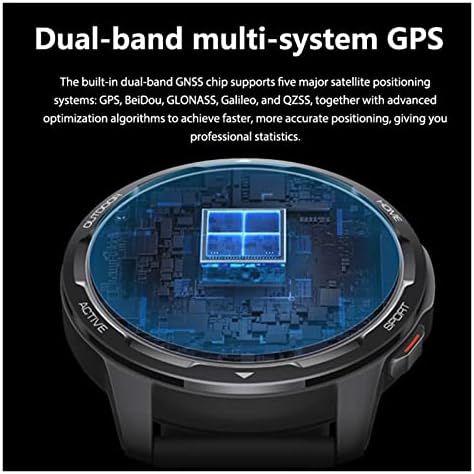 UMCP Watch S1 Активни умен часовник GPS 470 ма 1,43, Съвместими с AMOLED дисплей Bluetooth (Цвят: Space black)