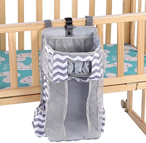 Кутия за съхранение Бебешко креватче FECAMOS, Подвесная Чанта за Легло от плат Оксфорд ПП за Памперси за Детски
