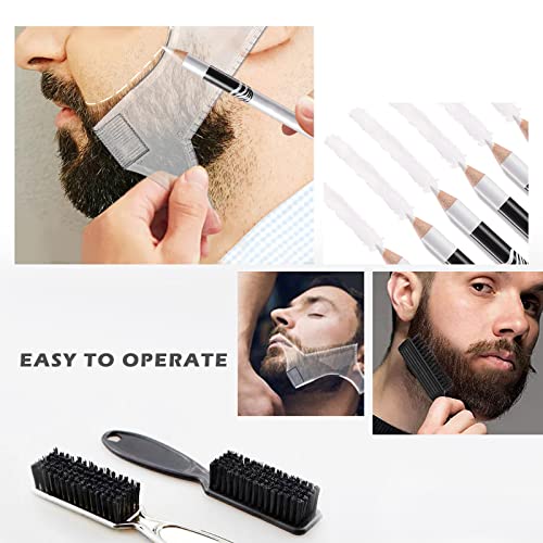 NewBang 8 бр. комплект бели фризьорски салони моливи, моливи за право на линията на растеж на косата, ръководства за брадата,