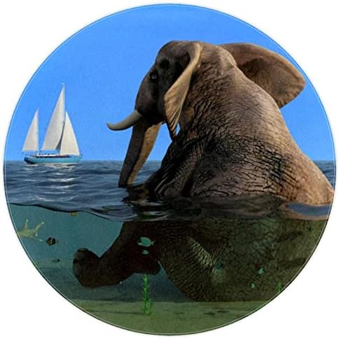 LLNSUPPLY 4-Крак Кръгла Мат площадка с Ниско Дрямка, Дебел, Слон, който Седи във Водата, Изглеждащ Кораб, Детски