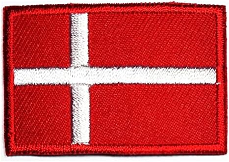 Салфетки Плюс 3шт. 1.1X1.6 инча. Мини Нашивка с Флага на Дания, Тактически Военен Флаг Квадратна Форма, Бродирани