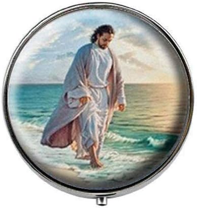 Исус при Галилейското море - Кутия за Хапчета с Артистична снимка - Очарователната малка кутийка за хапчета - Стъклена