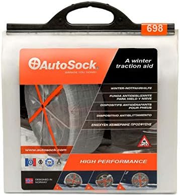 AutoSock 698 - Зимни чорапи за автомобили, ванове и пикапи - Лесна за използване Алтернатива на Шинным вериги (опаковка