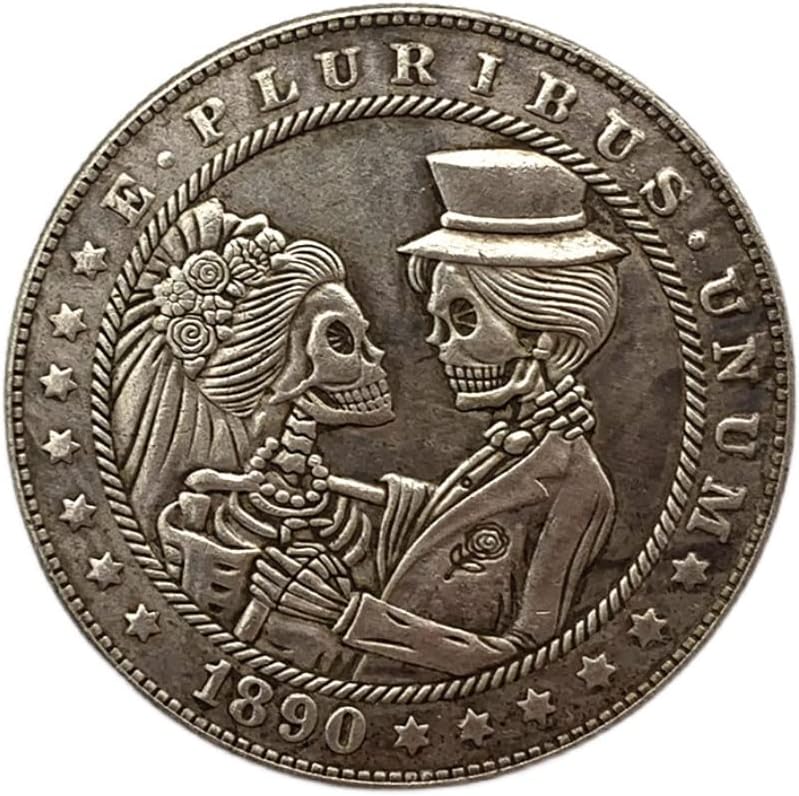 1890 Скитащи Монети Няколко Булчински Медни Стари Сребърни Монети, Магически Мед Сребърни Възпоменателни Монети Занаятчийски