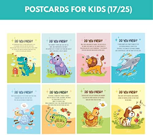 50 Декоративни Картички с животни, за деца - 25 Дизайн, пощенски Картички с изображение на животни, Бебешки