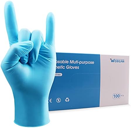 Синтетични Нитриловые ръкавици Wostar 4 мл Опаковка от 100 прах за Еднократна употреба нестерильных нитриловых Изпита ръкавици