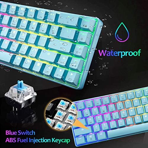 Жичен ръчна детска клавиатура 60% от цвета RGB подсветка Type C, Ультракомпактная мини клавиатура на 68 комбинации с пълна