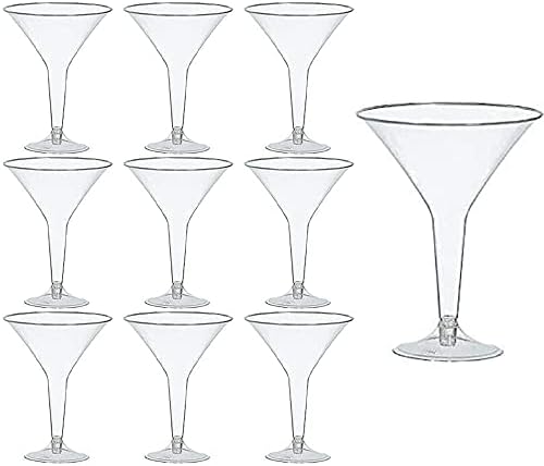Чаши за Мартини PMU - за Еднократна употреба пластмасови чаши за пиене - за Многократна употреба Чаши за Мартини