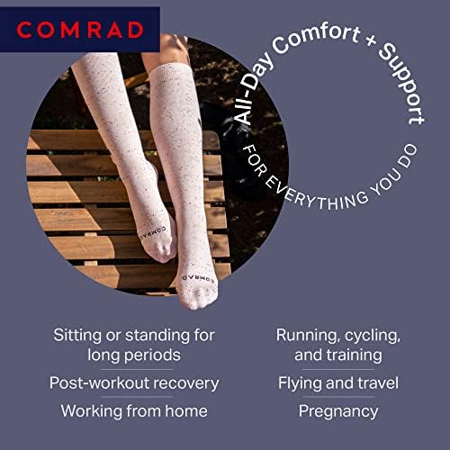 Компресия чорапи Comrad до коляното - Тънки Дишащи Поддържащи Чорапи Премиум-клас за бременни, спортисти и много Други