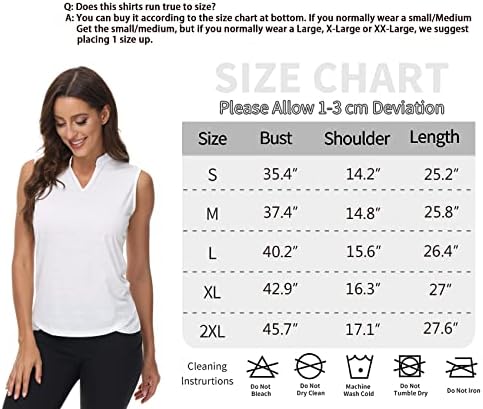 TrendiMax Женски Ризи за голф 2 опаковки, Стаи за Поло блузи с V-образно деколте Без Ръкави, бързо съхнещи Върховете На спортни